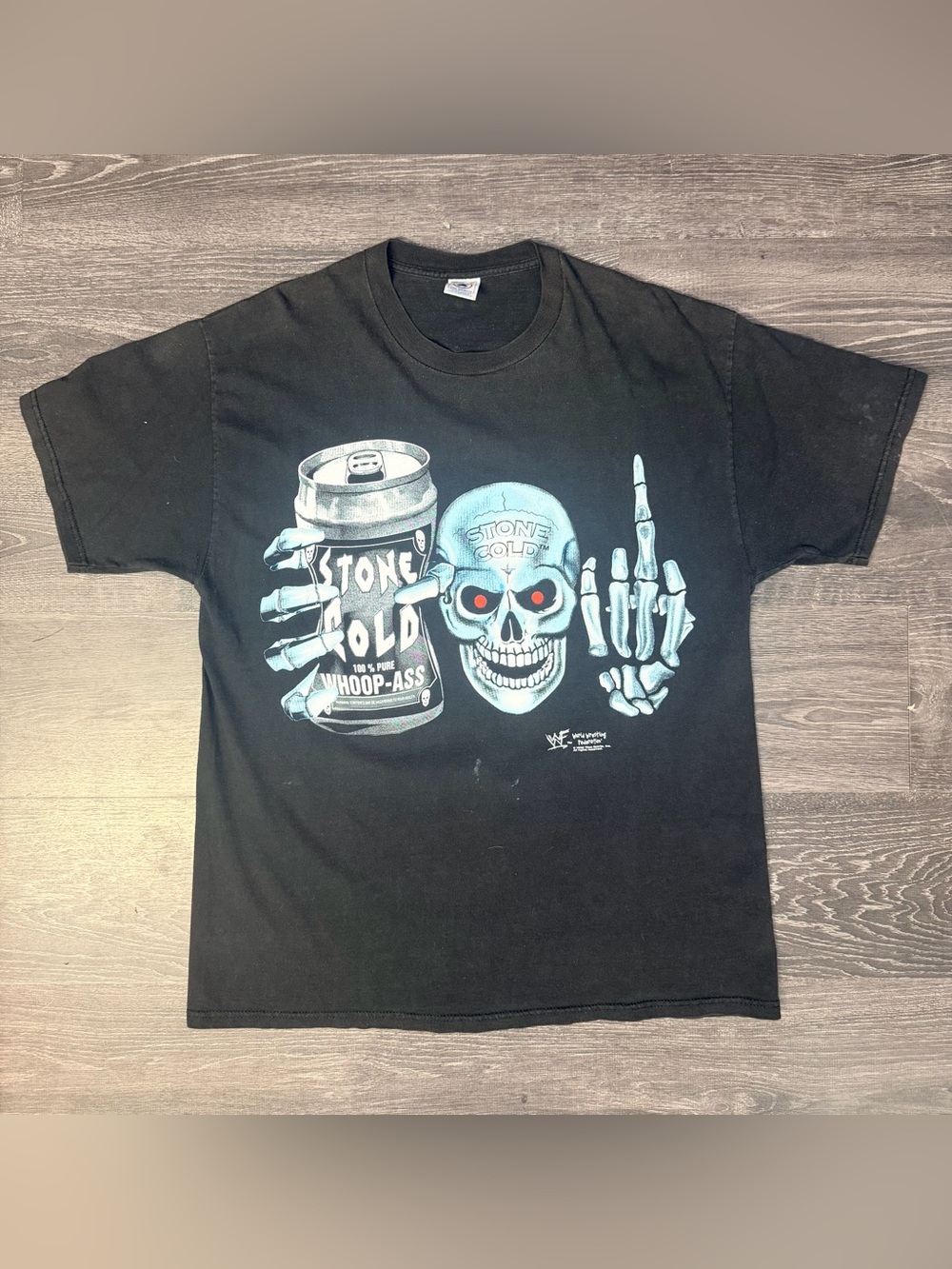 Vintage 1998 WWF Stone Cold Steve Austin Whoop Ass Shirt XL Delta Wrestling